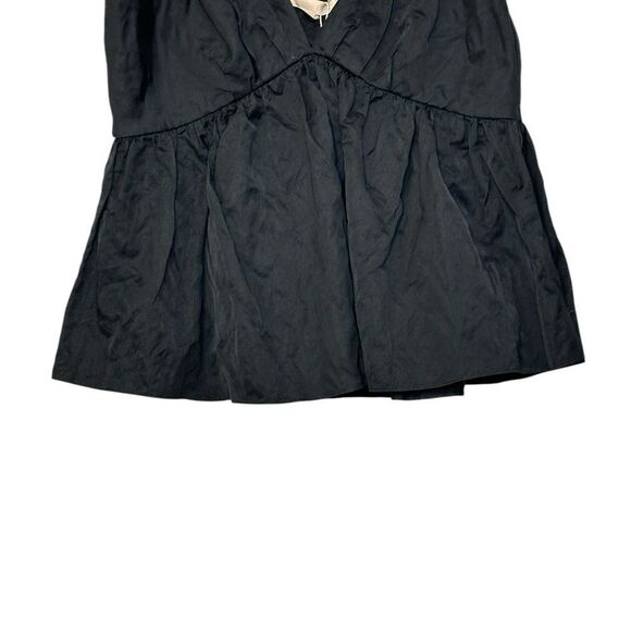 Brock Collection Black Ribes  Peplum Tank Top | Size 8 - Picture 3 of 11